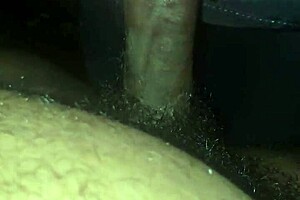 Sloppy and amateur video with an ebony slut and a big black cock