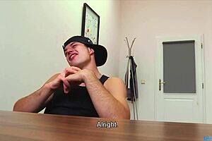 POV bareback gay sex with a hot Czech bodybuilder who needed money for a blowjob