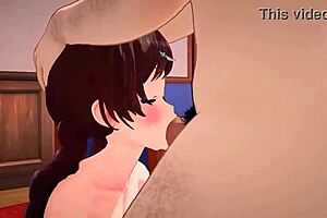 3D animated sex with big tits and doggy style action