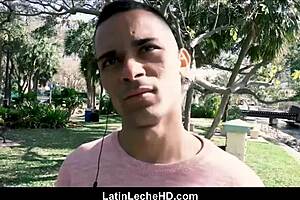 A straight Spanish Latino twink has sex with a gay man for money.