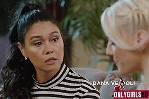 Beautiful lesbian couple Kenna James and Dana Vespoli seducing the in-laws.