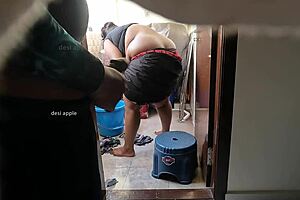 A young man pleasuring himself in front of an Indian maid named Swathy from Andhra Pradesh.