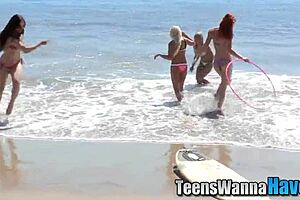 Teen party ends up in a hardcore group sex with facial finish
