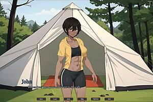 Outdoor sex in a forest: The first episode of a hentai game with my girlfriend