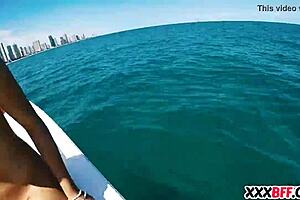 Beautiful girls enjoy sailing and pleasure with a big dick