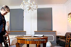 A mature and professional teacher in stockings gives a good blowjob and missionary sex.