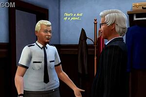 A cartoon parody of hot anime babes and a black threesome in The Sims 4