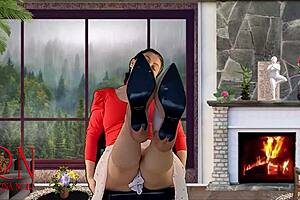 It is strange enough that you are in my house and now your eyes are fixed on my legs wearing high heels.