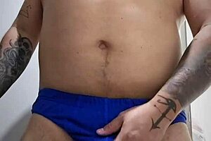 Single man pleasuring himself at work.