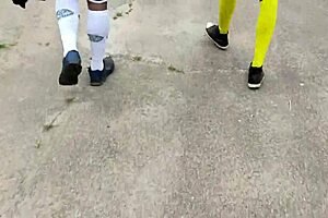 Crossdressing Amador's big cock ride in a gay sex video