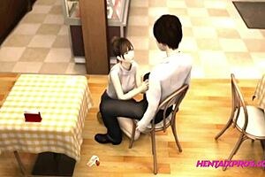 Hot Asian wife gives her husband a deep blow job with both hands in this 3D animated porn video.