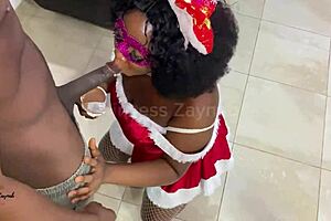 Santa’s helper gets stuffed with big black cock on Xmas