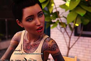 Beautiful outdoor scenery with big tits and ass in a hot game scene.