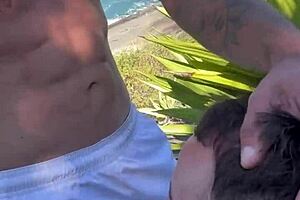 Gay men having rough sex on the beaches of Brazil