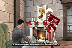 Young wife of Santa having sex with the elves on Christmas Eve