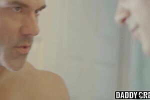 Stepson gets help with shaving from father-in-law before they have raw sex