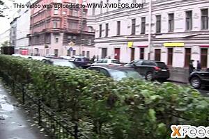 Russian spy seduces a girl for sex even on a rainy day