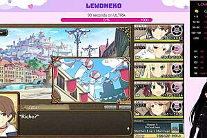 Vtuber Lewdneko’s steamy session in Evenicle: dating game with creampie and big tits