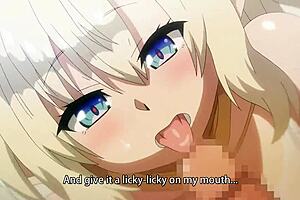 Beautiful elf women in a threesome in a hentai video