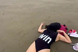 Real homemade amateur sex with a hot latina on the beach