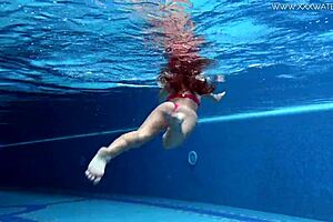 Tiffany Tatum shows off her curves in a poolside shower scene
