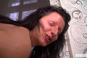 Big tits homemade brunette German MILF masturbation video