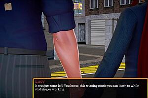 Steamy visual novel with hot redhead animette action