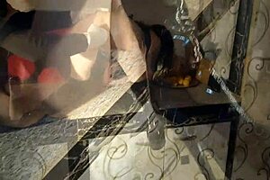 Lucy Ravenblood's kitchen antics with dildo and fist fuck