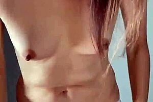Beautiful hairless babe gets a creampie and becomes pregnant after a hot deep throat and hard penetration