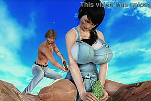 Beautiful hentai game with big-boobed farmer and monster cock
