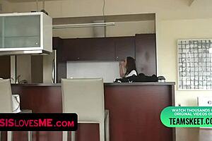 Step-sis with no TV and internet decides to have sex with step-bro
