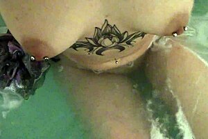 Petite European girl Lil Kittytheory gets a bath with suds and cock worship