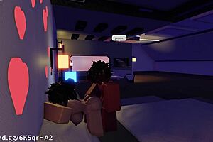 A hot girl gets fucked by a monster in Roblox