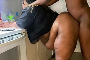 Amateur BBW gets a good dose of black cock in her mouth and pussy