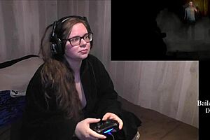 Playing Until Dawn and sharing my big boobs and ass with you