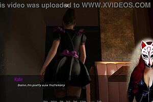 3D animated porn with a redhead called Kate in a maid costume