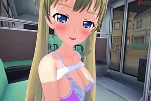 Outdoor hentai sex on the bus with a cute blonde