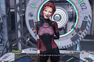 Asian MILF scientist in space showcases her project