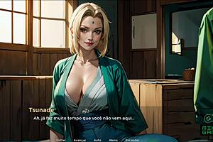 Tsukino's life: Tsunade vs four Narutos in a deepthroat competition
