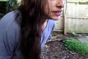 Desperate to pee, sexy Jane pisses herself