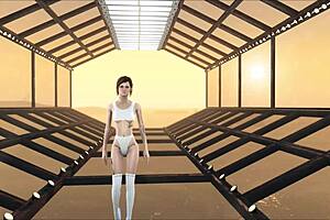 Anime sexy beauty in Fallout 4 costume