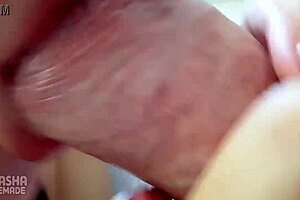 Close up of a luxury deep throat job on a big cock