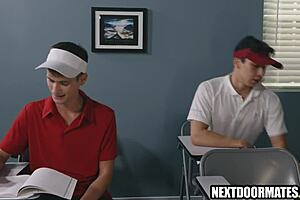 Young and straight gay men play tennis and have sex