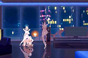 Asuna and Karin in Blue Archive porn video