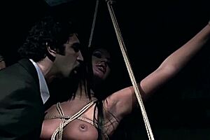 Angelica Heart in sensual bondage in a deserted factory