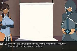 Animated hentai featuring busty characters in a cumming bender