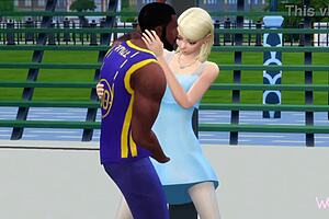 Husband catches girlfriend cheating with basketball player outdoors