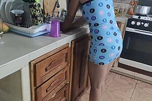 Wife catches husband in the act with Latina maid