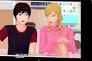 Masturbating with my stepmother's big, curvy ass in 3D