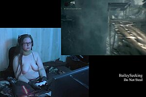 Alan Wake gameplay with natural tits and long hair